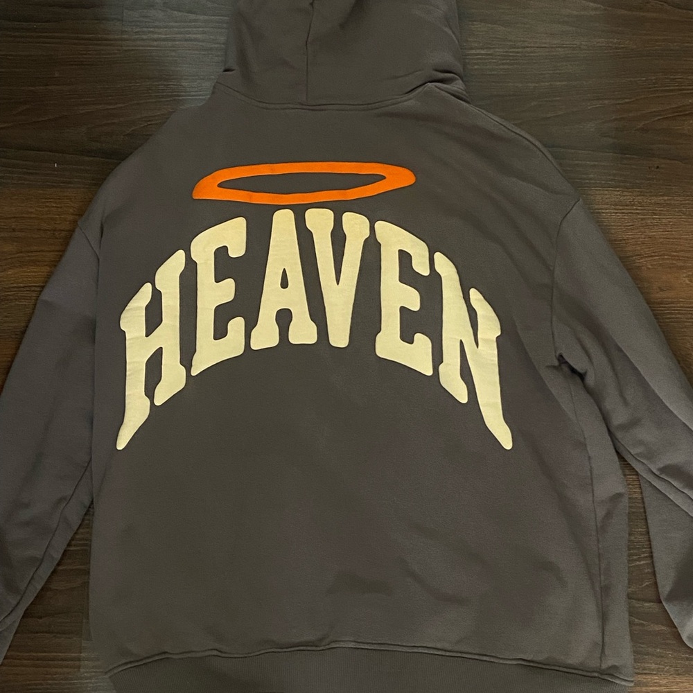 Gray and Orange Heaven Graphic Sweatshirt